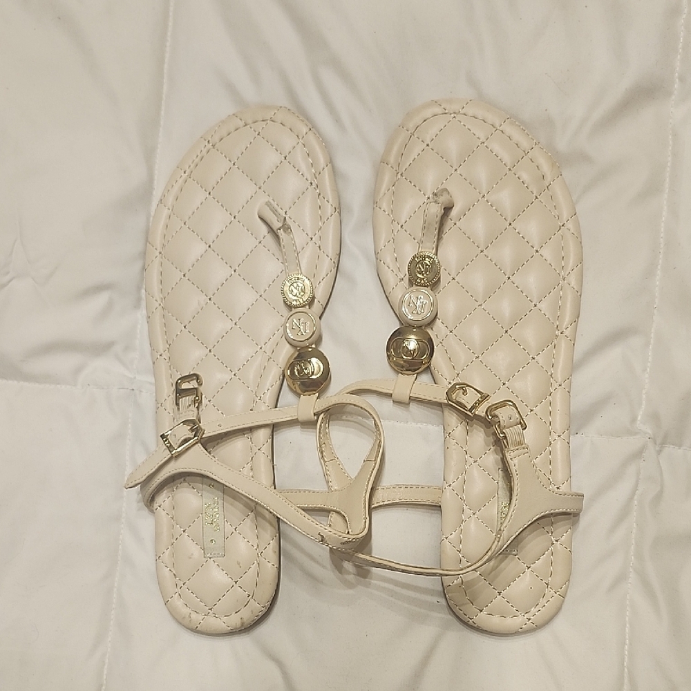 Elegant Cream Quilted Sandals